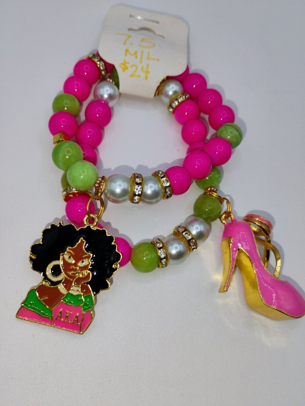 AKA charm bracelet set - 2 pieces size 7.5 inches